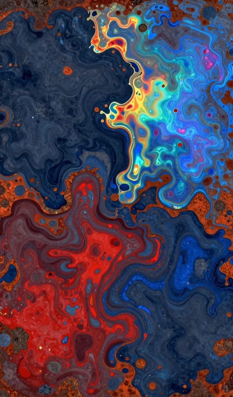 Iridescent Metallic Abstract